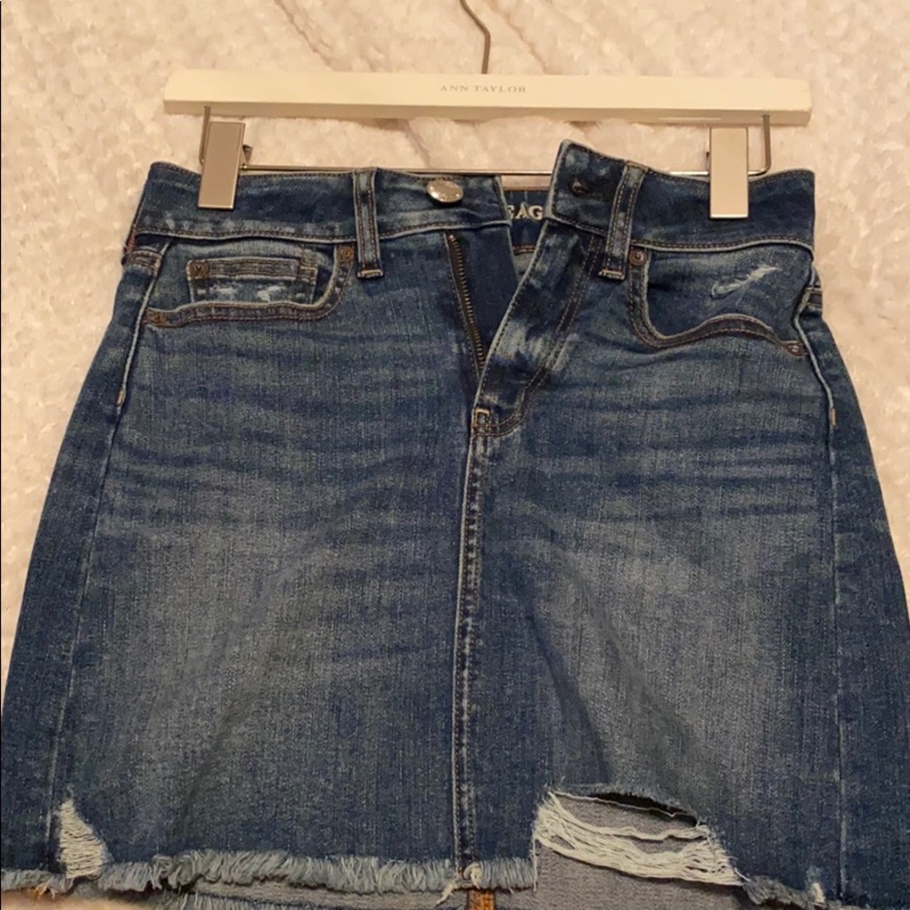 Denim stretchy mini skirt